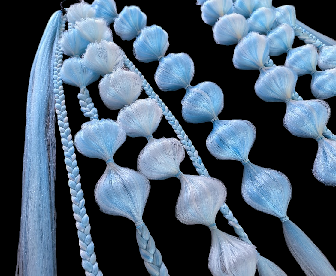 Electric Freeze (GLOW) - Ponytail Festival Rave Braids