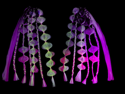 Flamingo (GLOW) - Ponytail Festival Rave Braids