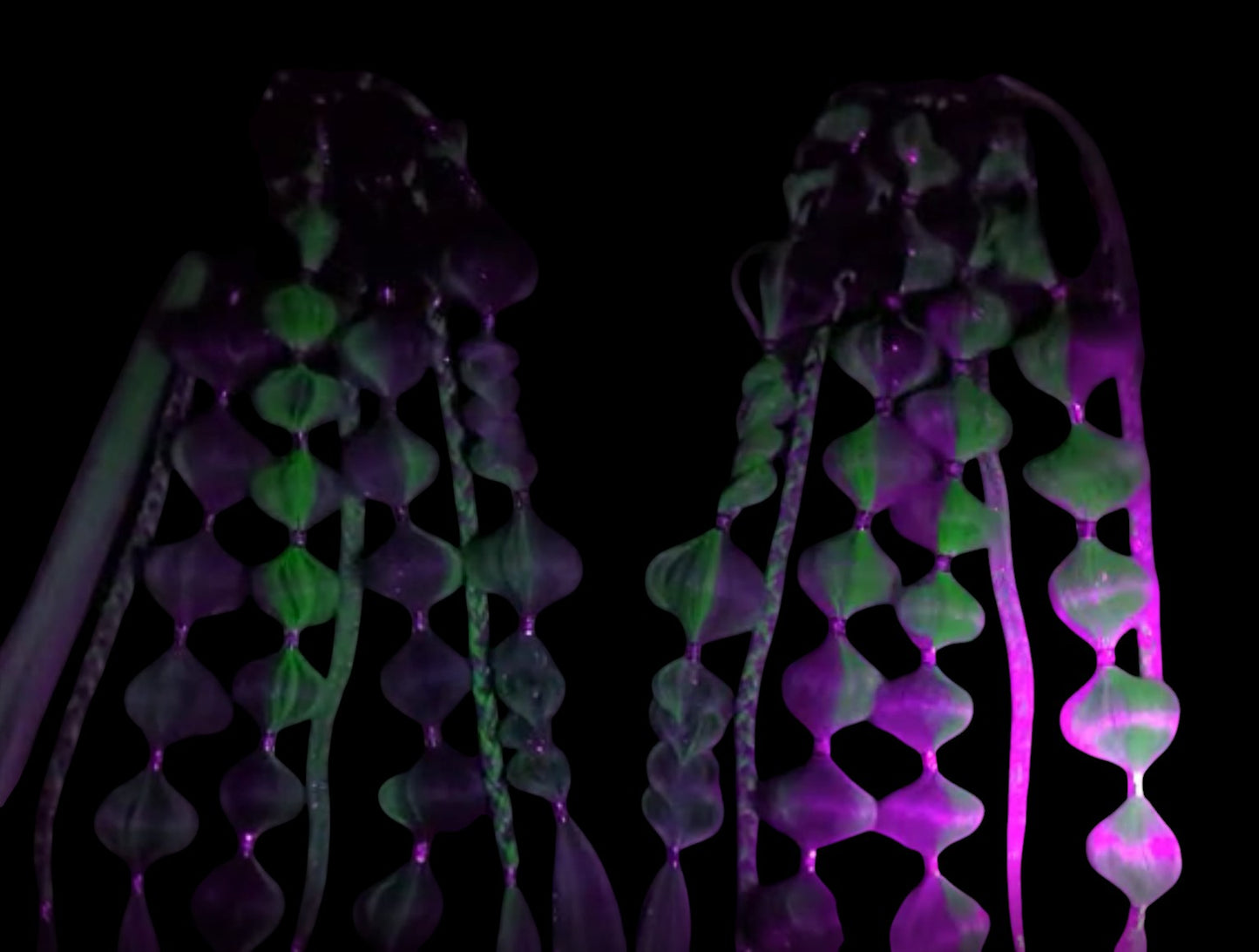 Green Nymph (GLOW) - Ponytail Festival Rave Braids
