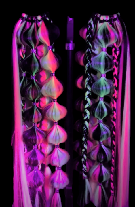 Love Death (GLOW) - Ponytail Festival Rave Braids