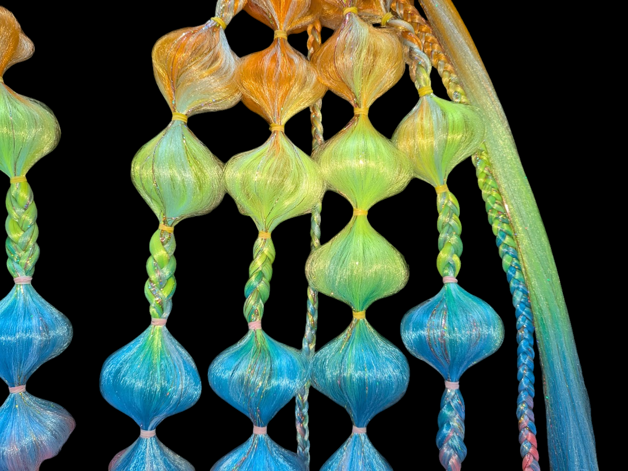 Rainbow Sorbet (GLOW) - Ponytail Festival Rave Braids