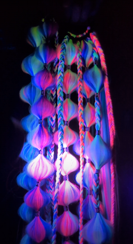 Unicorn (GLOW) - Ponytail Festival Rave Braids