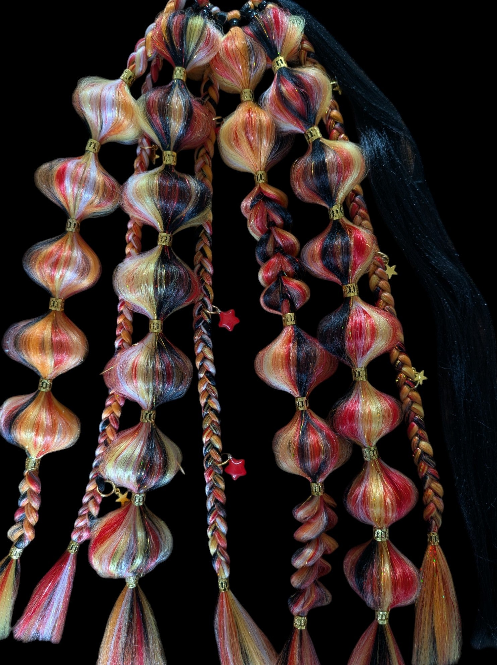 Embers (GLOW) - Ponytail Festival Rave Braids