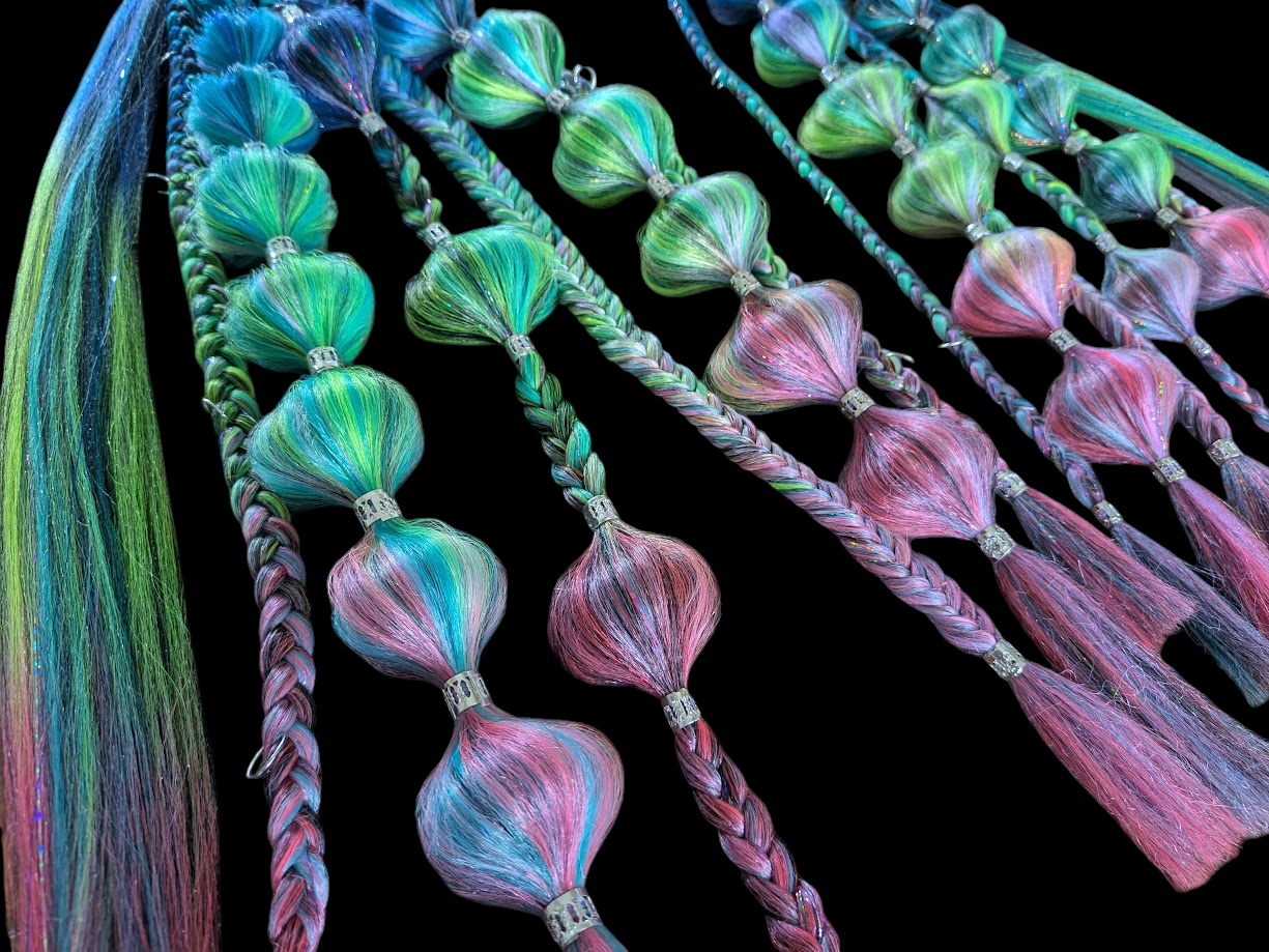 Acid Splash (GLOW) - Ponytail Festival Rave Braids