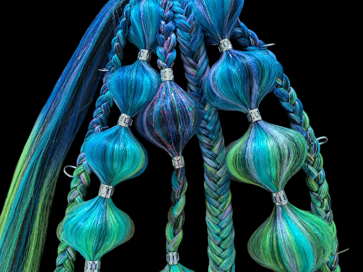Acid Splash (GLOW) - Ponytail Festival Rave Braids