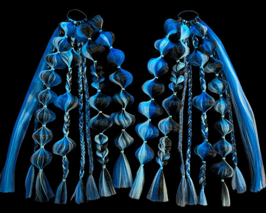 Bluejay (GLOW) - Ponytail Festival Rave Braids