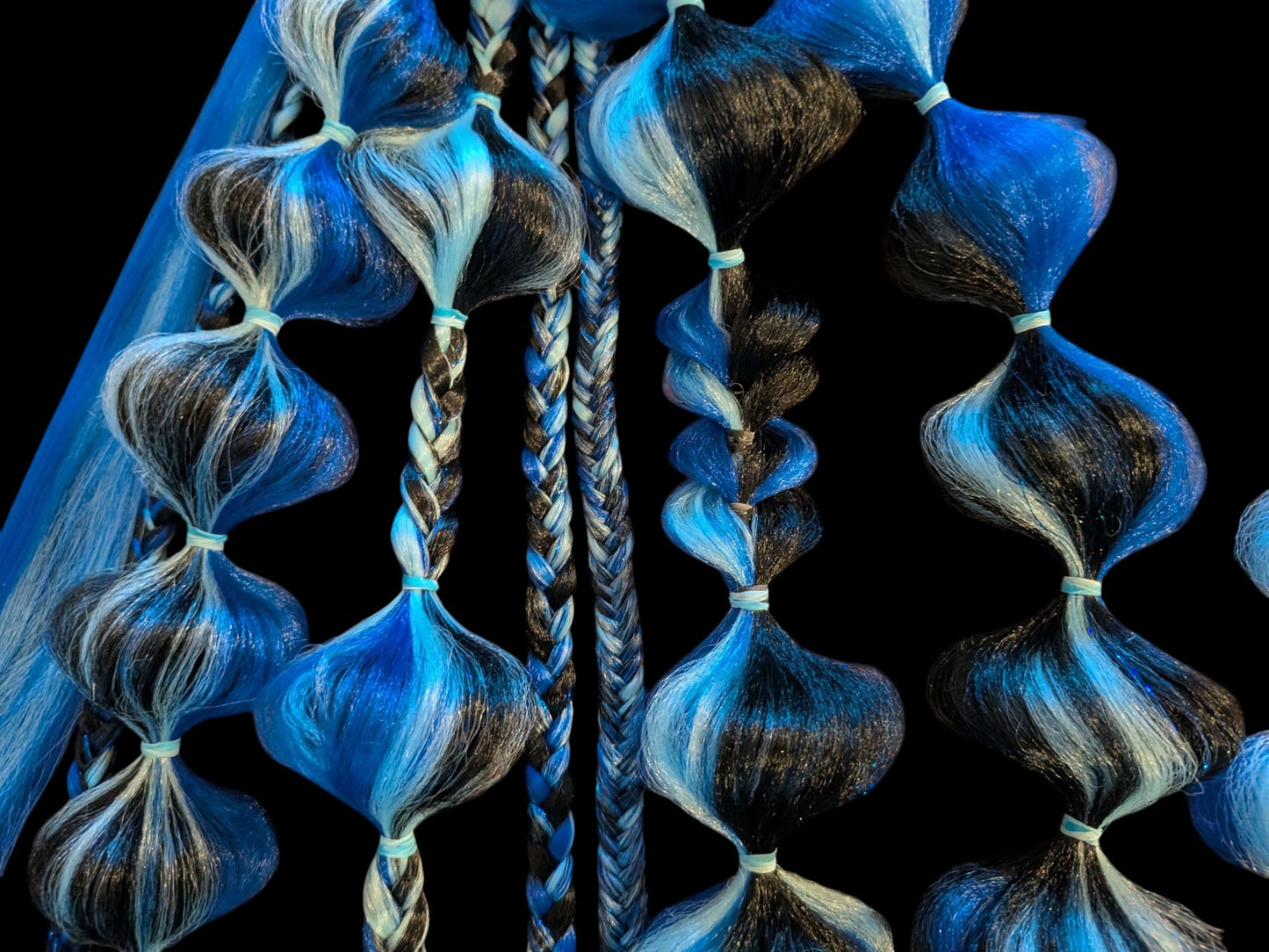 Bluejay (GLOW) - Ponytail Festival Rave Braids