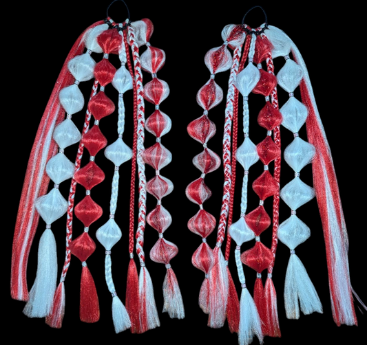 Candy Cane (GLOW) - Ponytail Festival Rave Braids