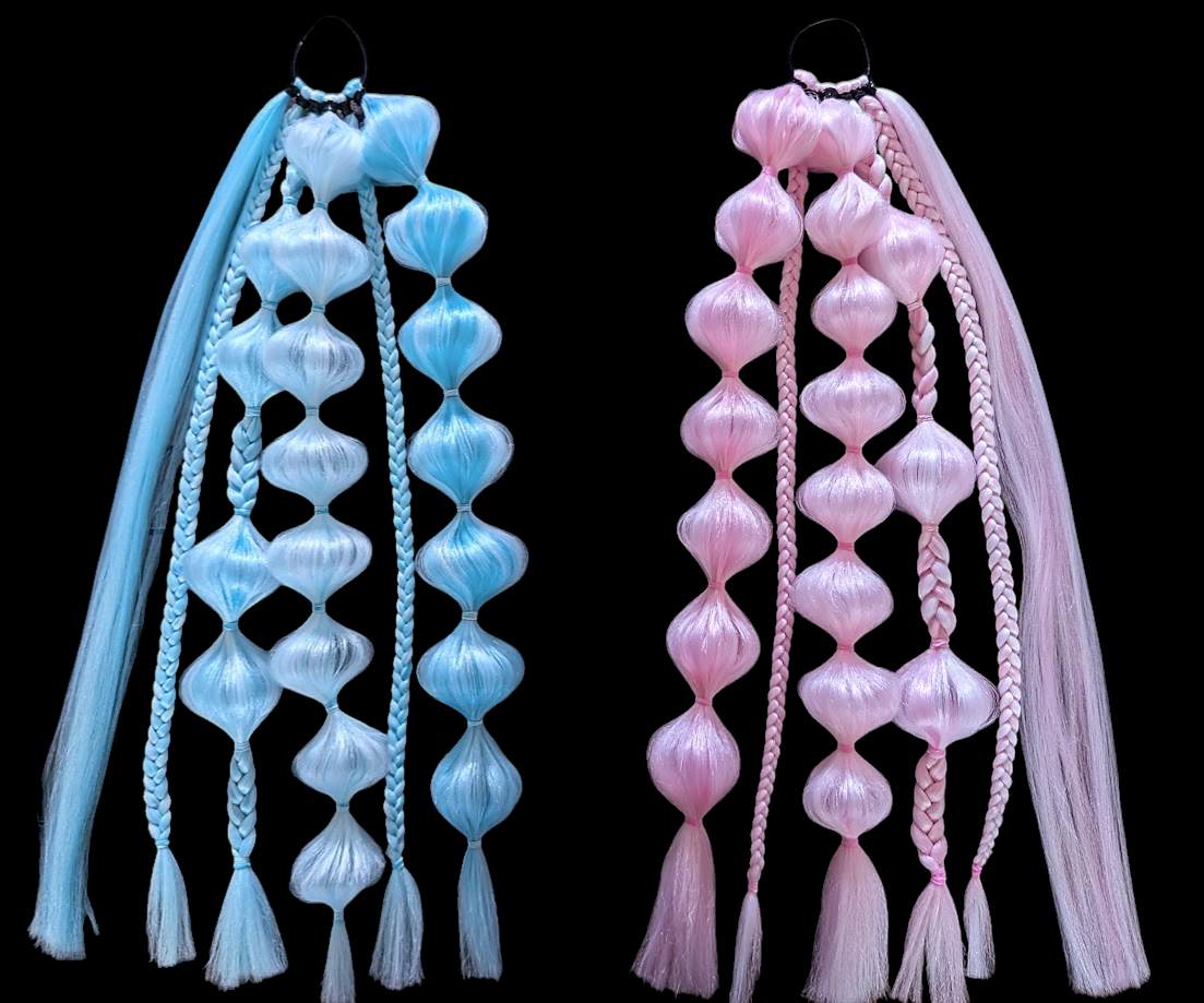 Electric Cotton Candy  (GLOW) - Ponytail Festival Rave Braids