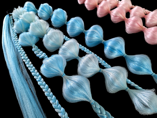Electric Cotton Candy  (GLOW) - Ponytail Festival Rave Braids