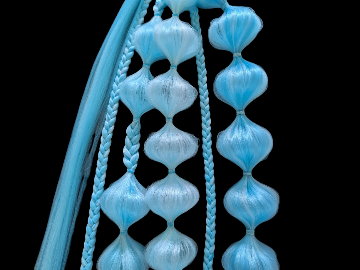Electric Freeze (GLOW) - Ponytail Festival Rave Braids