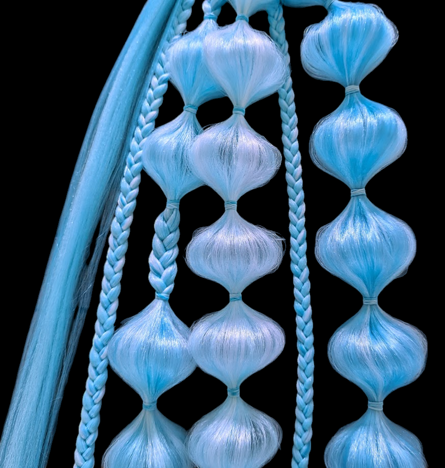 Electric Freeze (GLOW) - Ponytail Festival Rave Braids