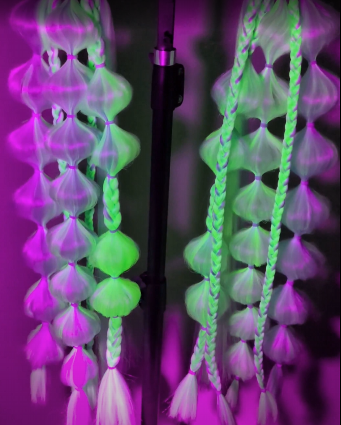 Electric Freeze (GLOW) - Ponytail Festival Rave Braids