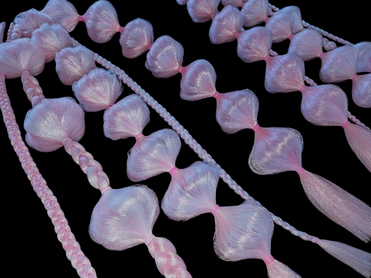 Electric Rose (GLOW) - Ponytail Festival Rave Braids