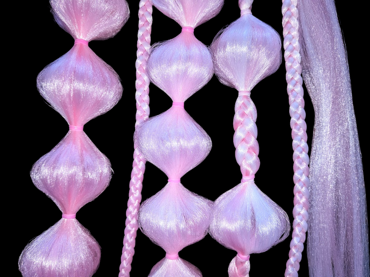 Electric Rose (GLOW) - Ponytail Festival Rave Braids