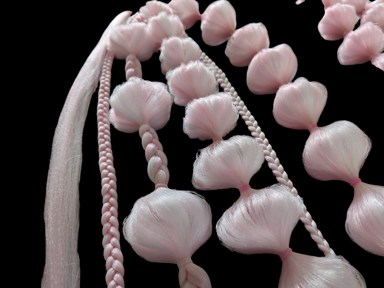 Electric Rose (GLOW) - Ponytail Festival Rave Braids