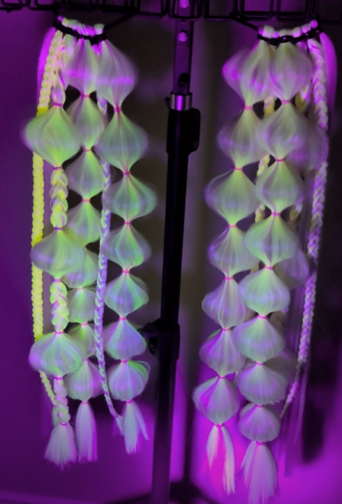 Electric Rose (GLOW) - Ponytail Festival Rave Braids