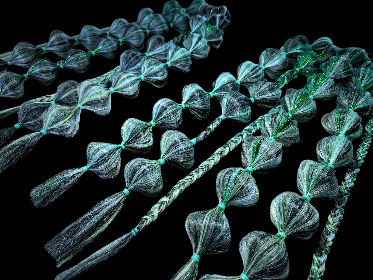 Emerald Forest (GLOW) - Ponytail Festival Rave Braids