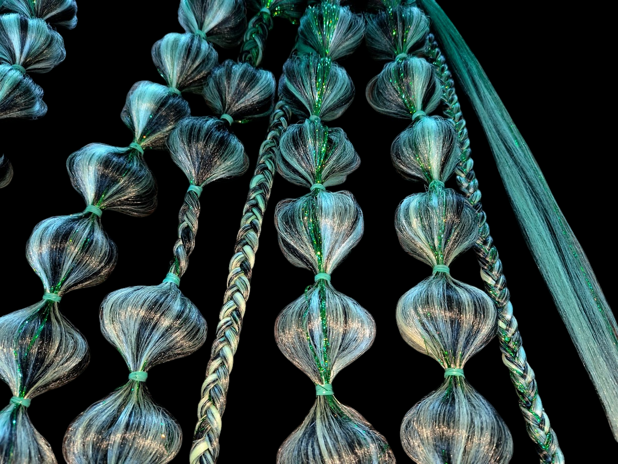 Emerald Forest (GLOW) - Ponytail Festival Rave Braids