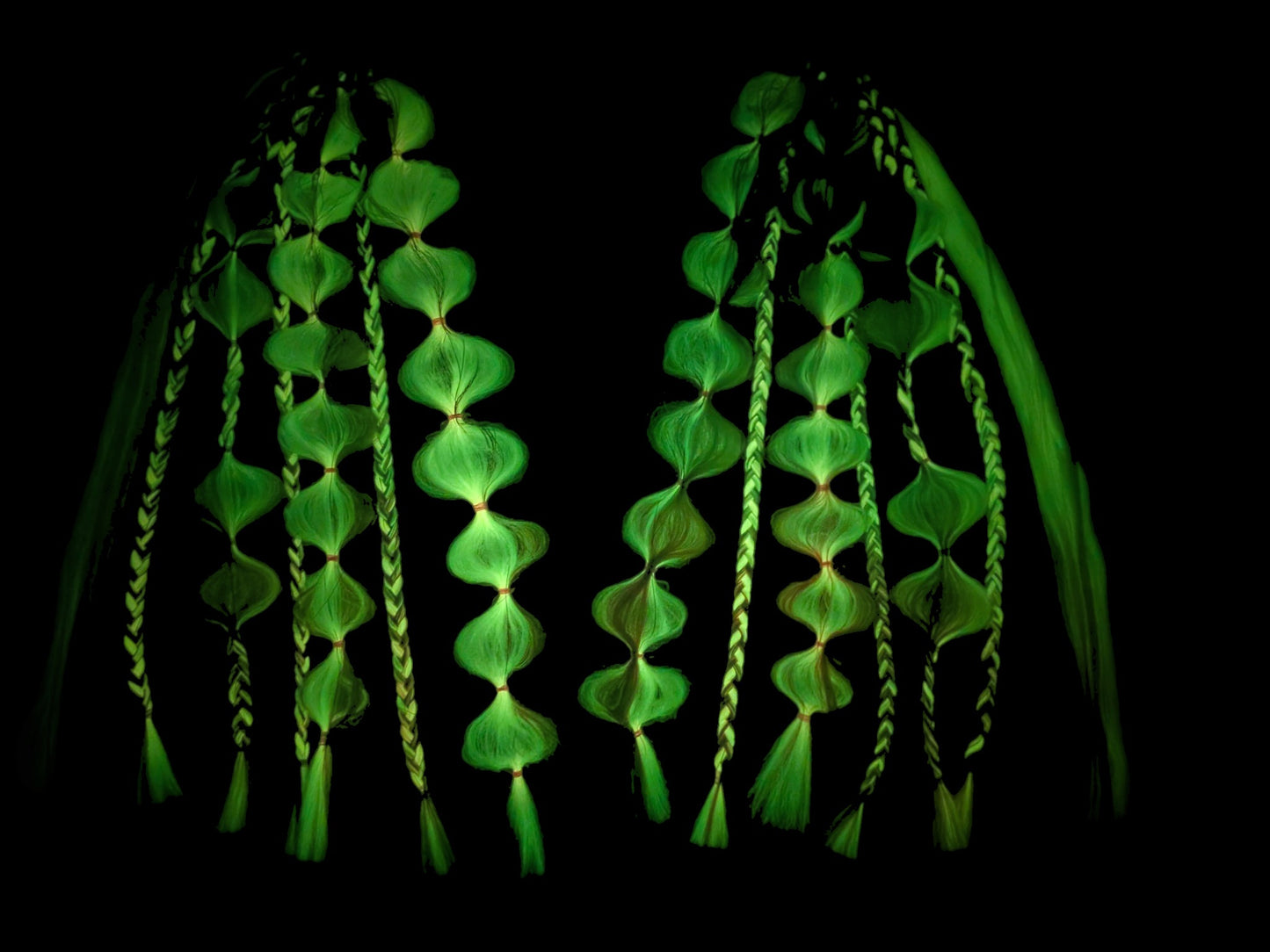 Flamingo (GLOW) - Ponytail Festival Rave Braids