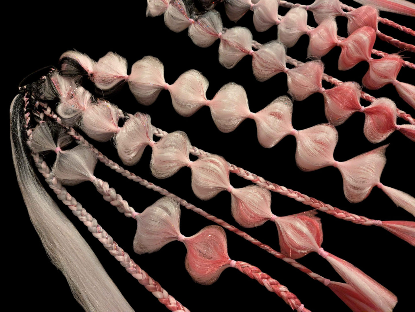 Flamingo (GLOW) - Ponytail Festival Rave Braids