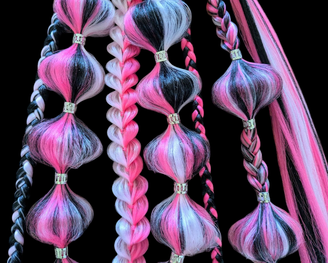 Love Death (GLOW) - Ponytail Festival Rave Braids