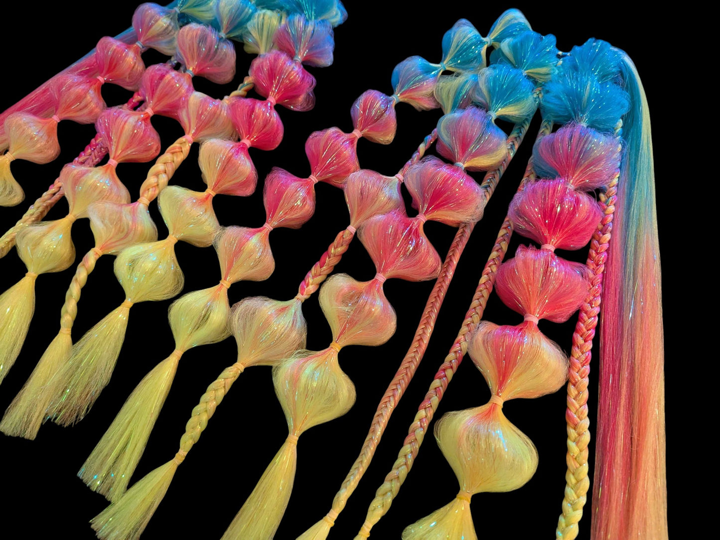Malibu (GLOW) - Ponytail Festival Rave Braids