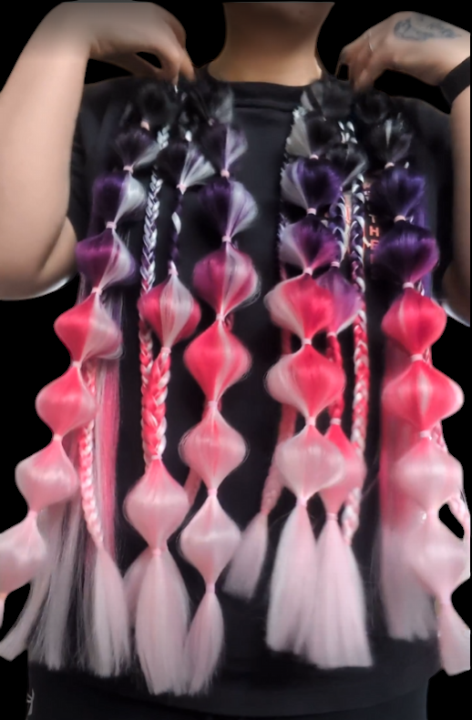 Midnight Bubblegum - Ponytail Festival Rave Braids