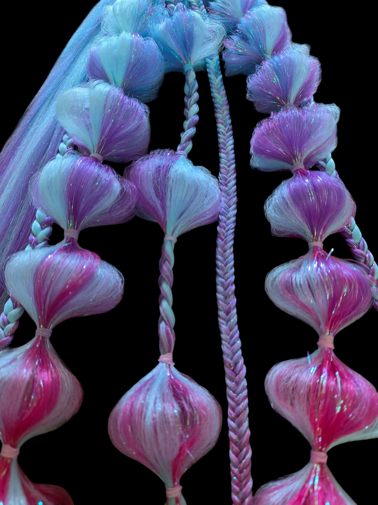 Nebula (GLOW) - Ponytail Festival Rave Braids