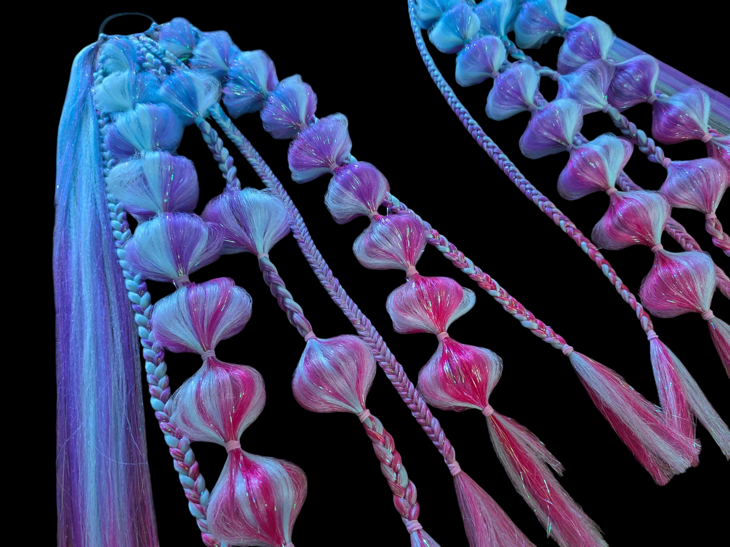 Nebula (GLOW) - Ponytail Festival Rave Braids