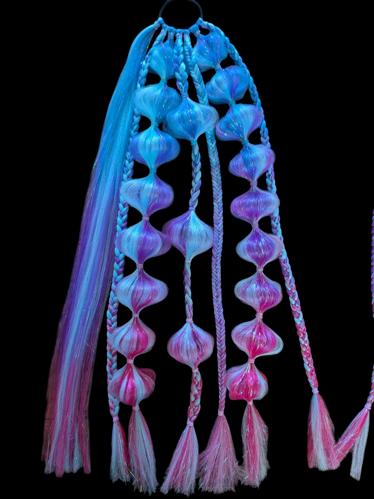Nebula (GLOW) - Ponytail Festival Rave Braids