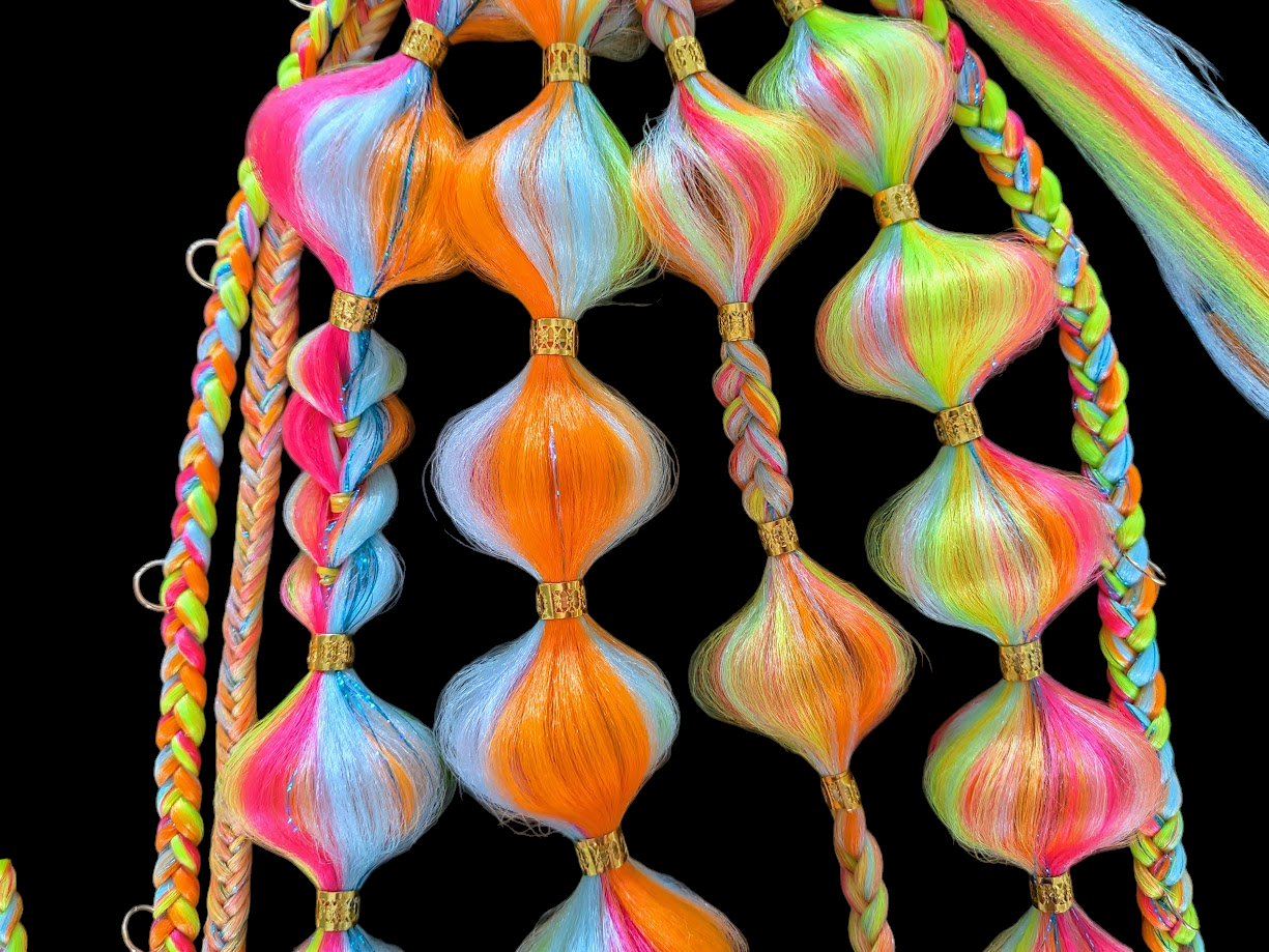 Neon Dreams (GLOW) - Ponytail Festival Rave Braids