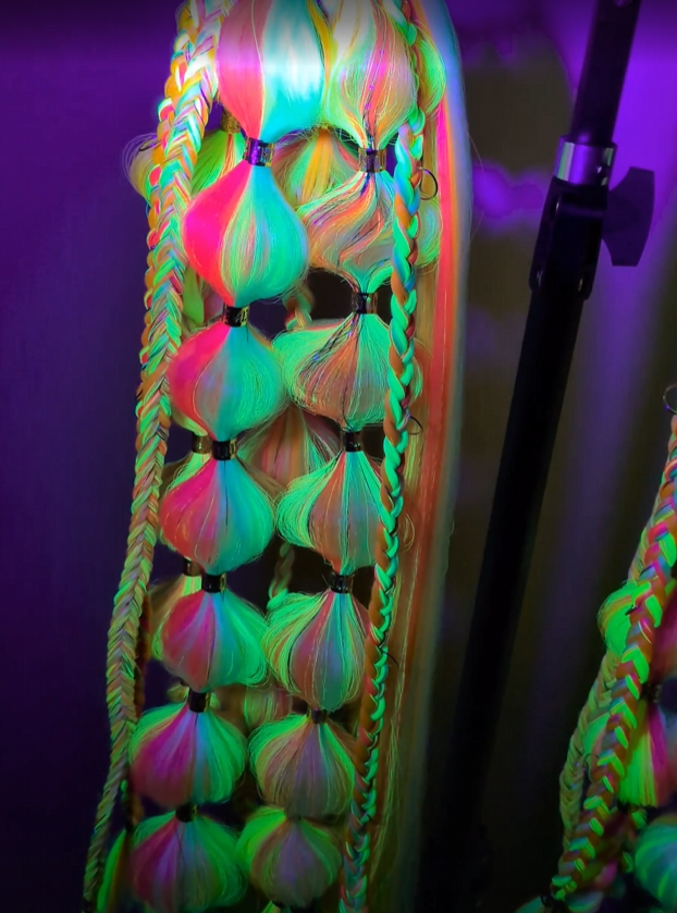 Neon Dreams (GLOW) - Ponytail Festival Rave Braids