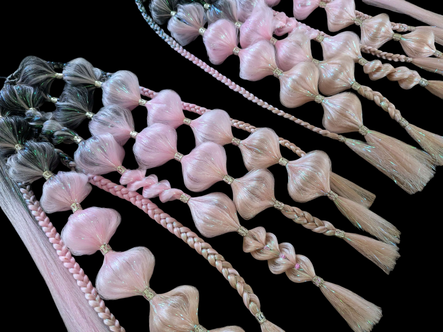Neopolitan (GLOW) - Ponytail Festival Rave Braids