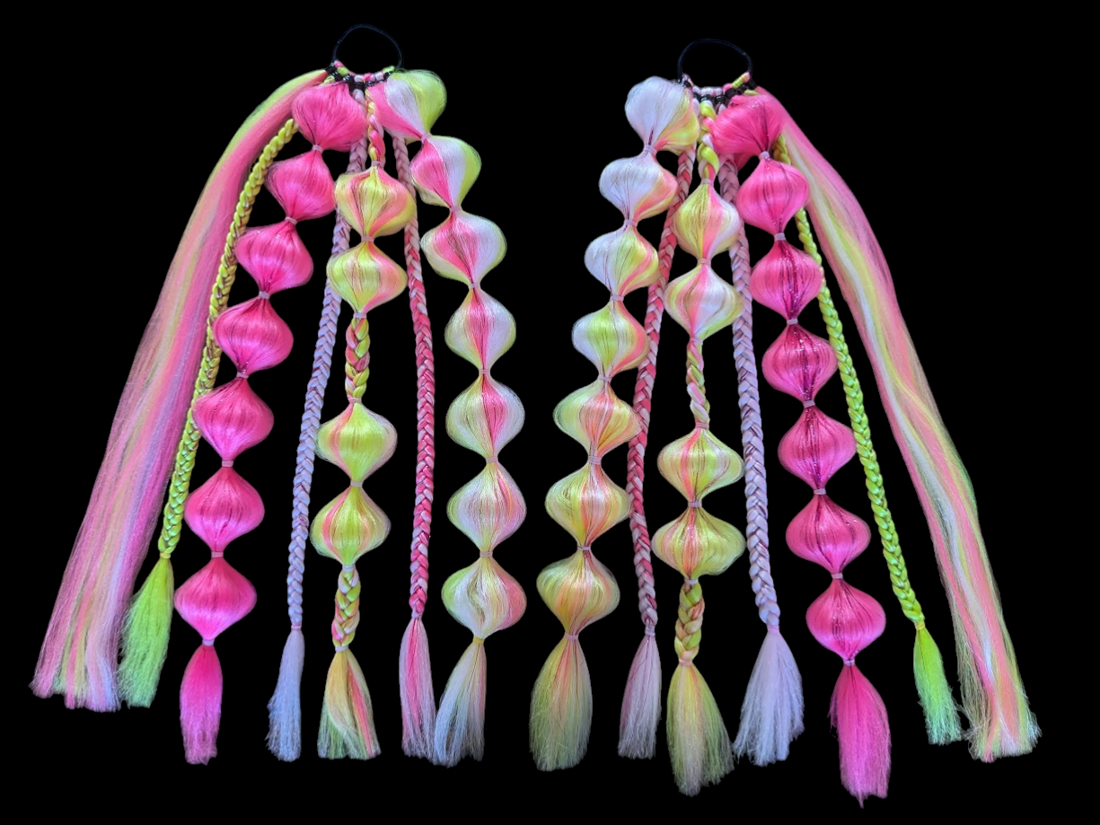 Pink Lemonade (GLOW) - Ponytail Festival Rave Braids