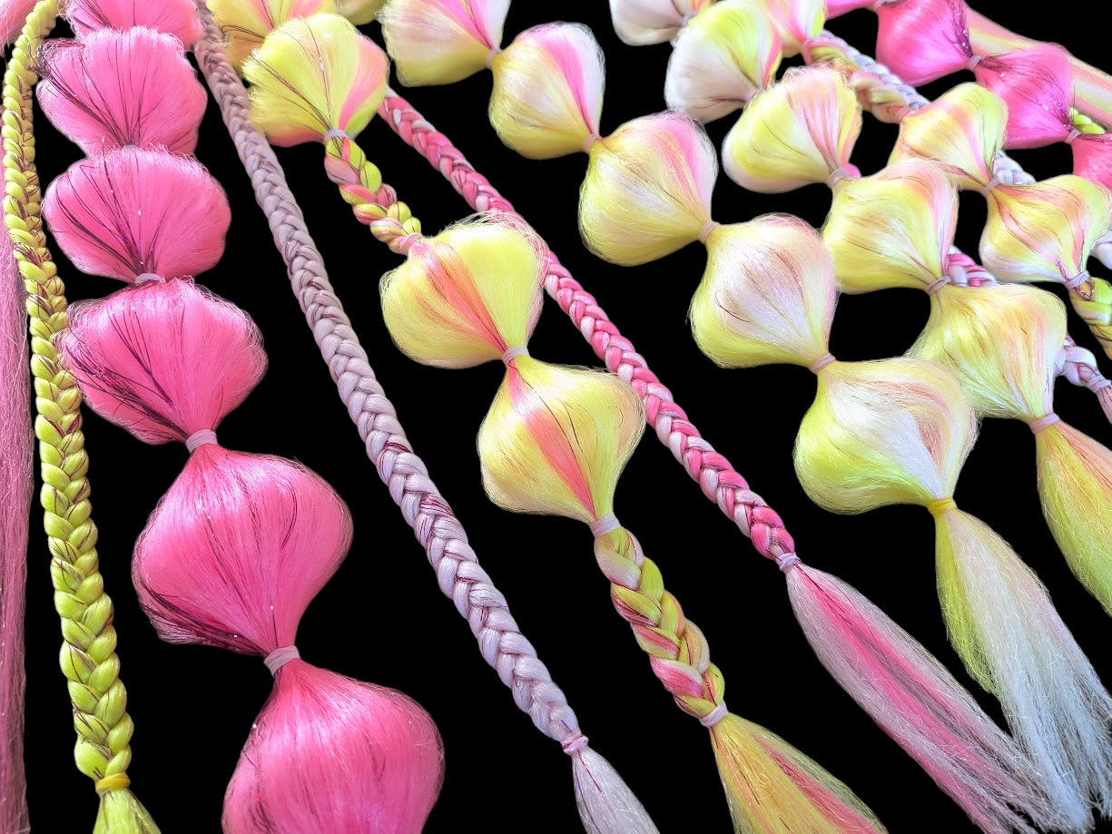Pink Lemonade (GLOW) - Ponytail Festival Rave Braids