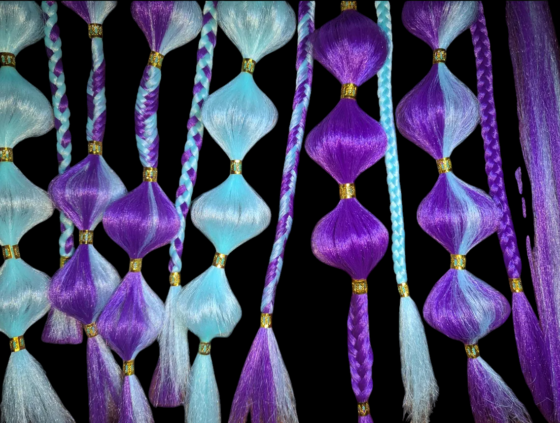 Purple Eggplant (GLOW) - Ponytail Festival Rave Braids