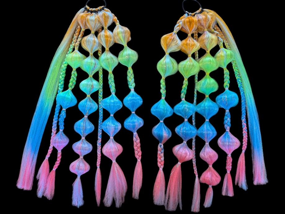 Rainbow Sorbet (GLOW) - Ponytail Festival Rave Braids