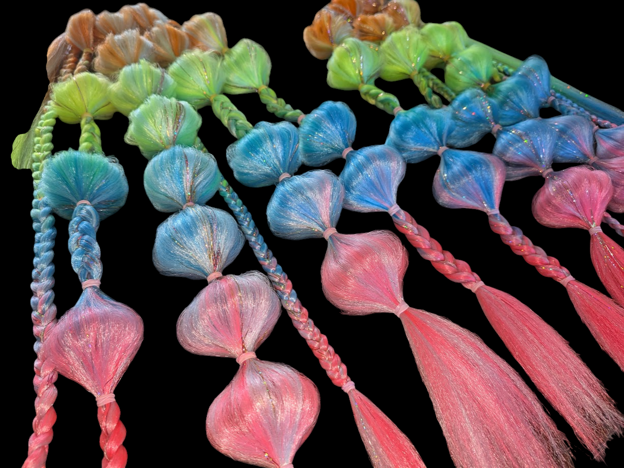 Rainbow Sorbet (GLOW) - Ponytail Festival Rave Braids