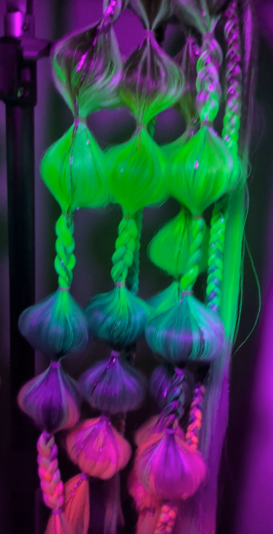 Rainbow Sorbet (GLOW) - Ponytail Festival Rave Braids