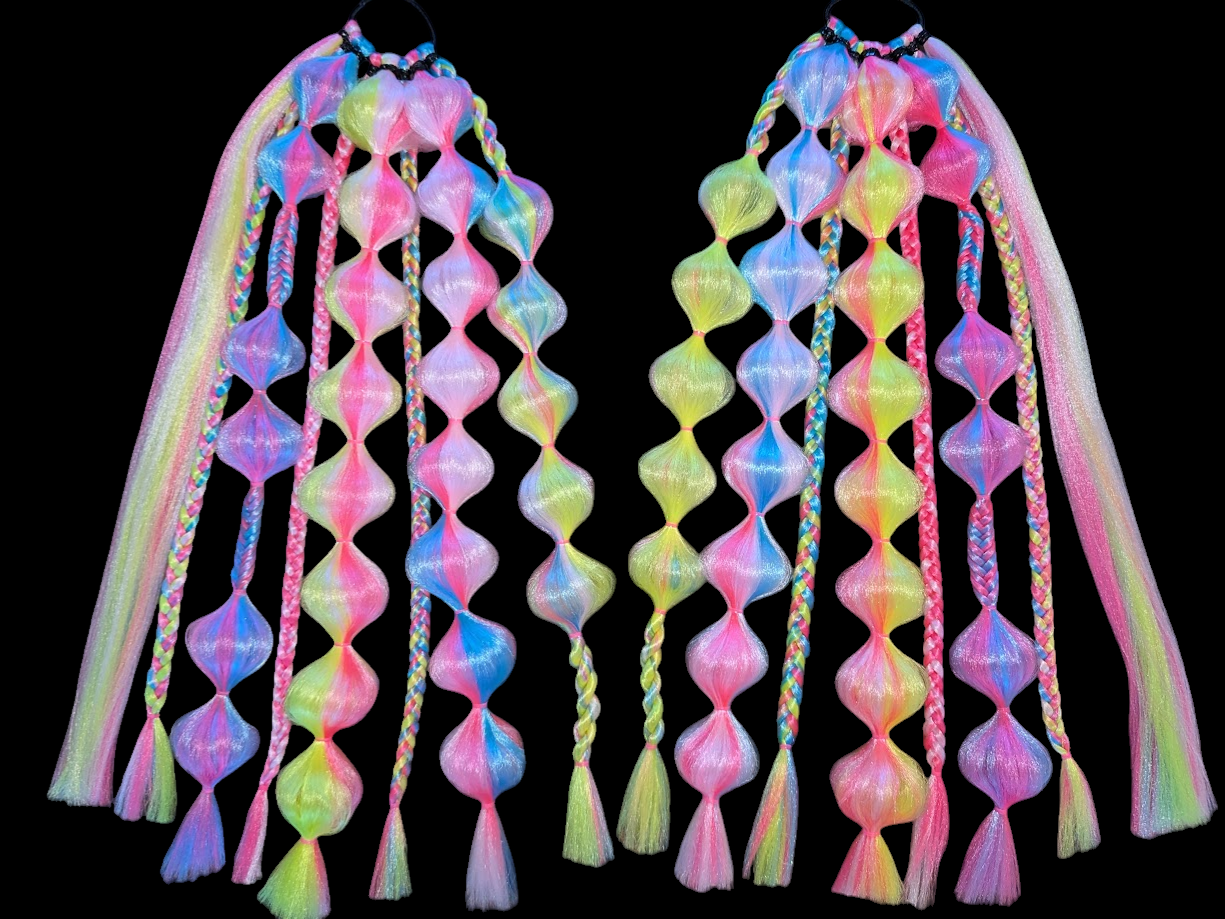 Retro (GLOW) - Ponytail Festival Rave Braids