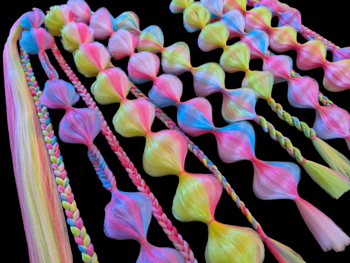 Retro (GLOW) - Ponytail Festival Rave Braids