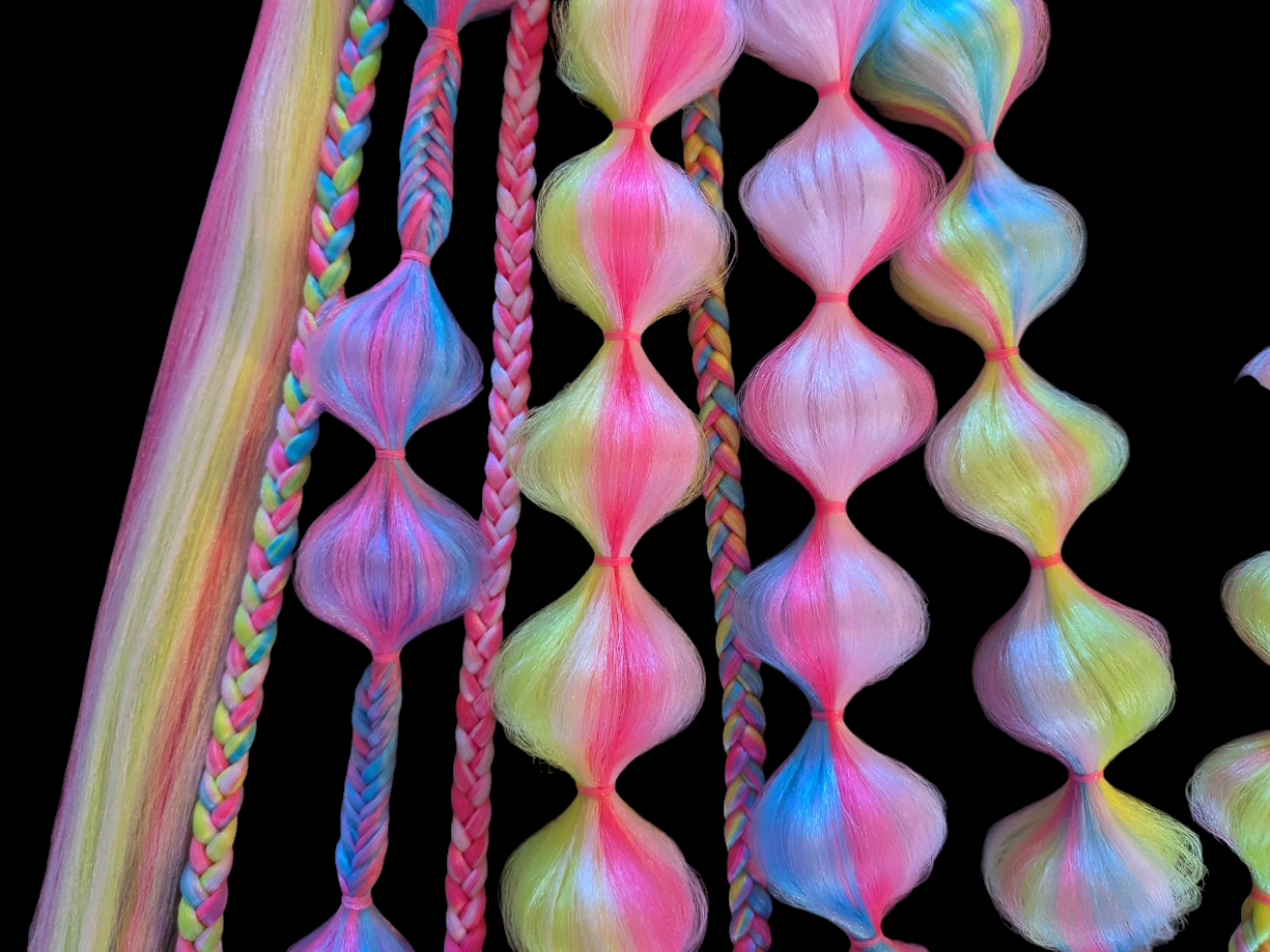 Retro (GLOW) - Ponytail Festival Rave Braids