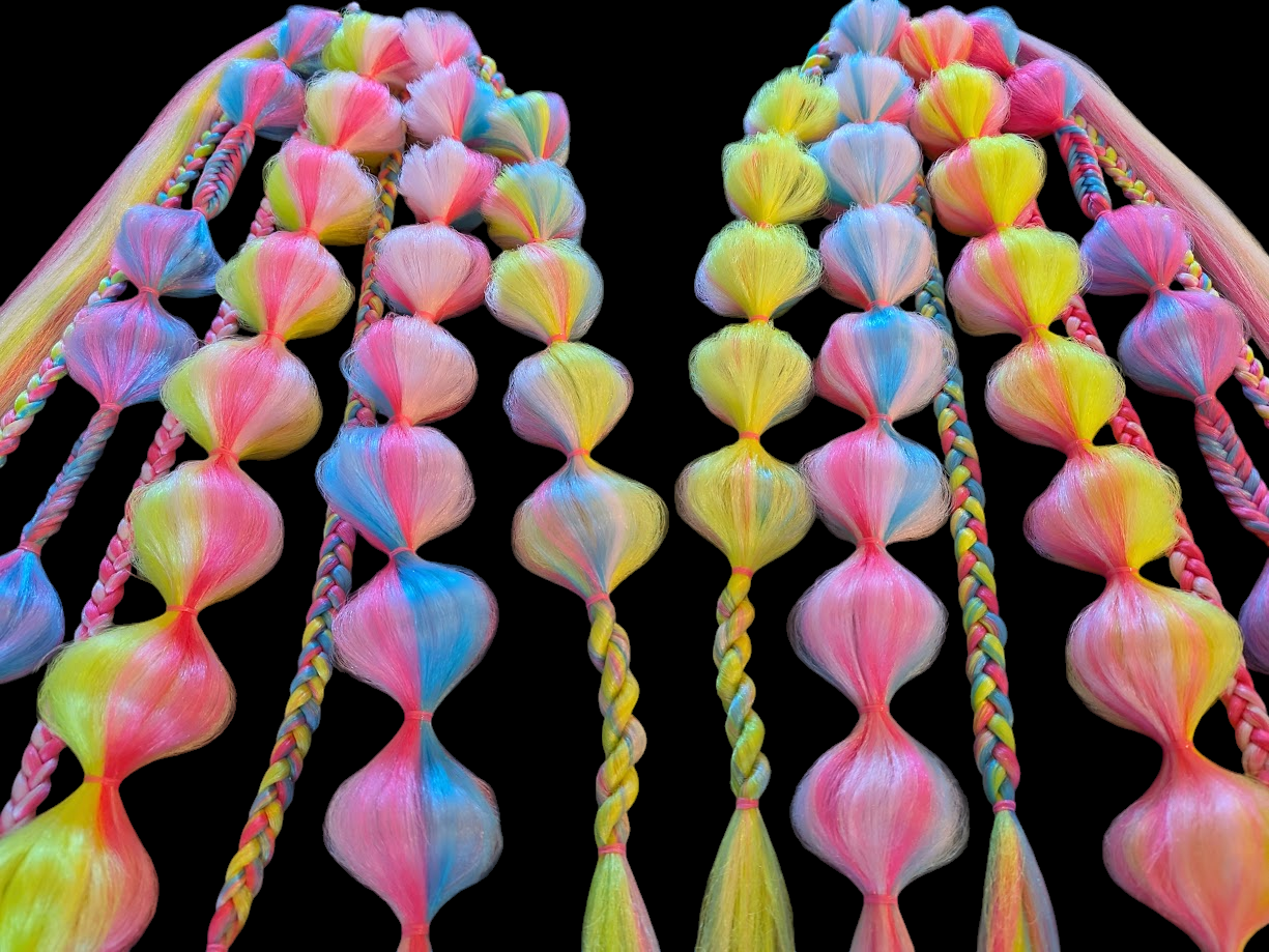 Retro (GLOW) - Ponytail Festival Rave Braids