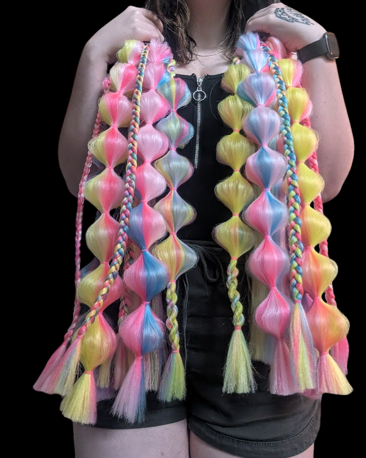 Retro (GLOW) - Ponytail Festival Rave Braids