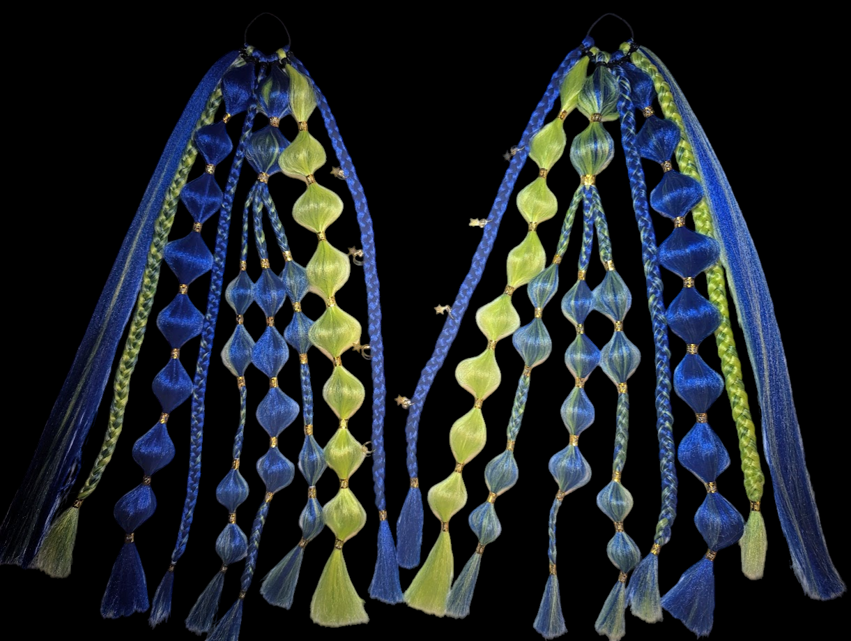 Starry Night (GLOW) - Ponytail Festival Rave Braids