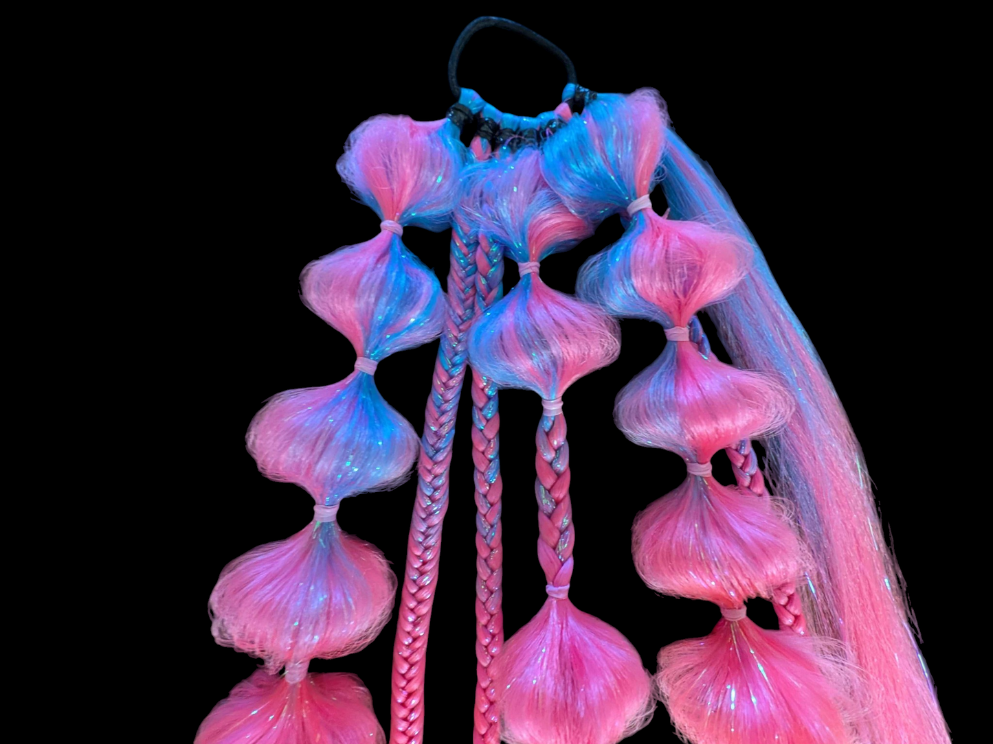 Sunset (GLOW) - Ponytail Festival Rave Braids