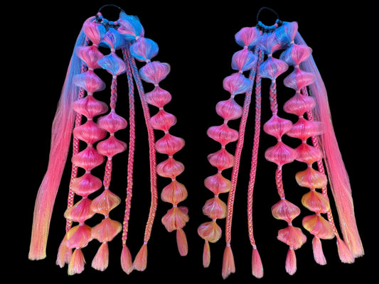 Sunset (GLOW) - Ponytail Festival Rave Braids