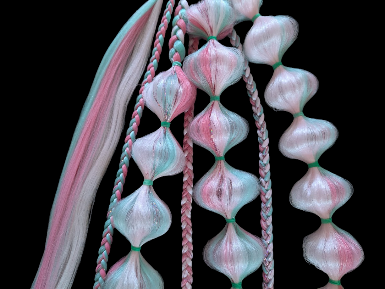 Watermelon Sugar (GLOW) - Ponytail Festival Rave Braids