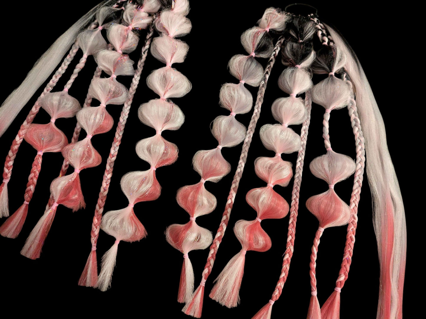 Flamingo (GLOW) - Ponytail Festival Rave Braids